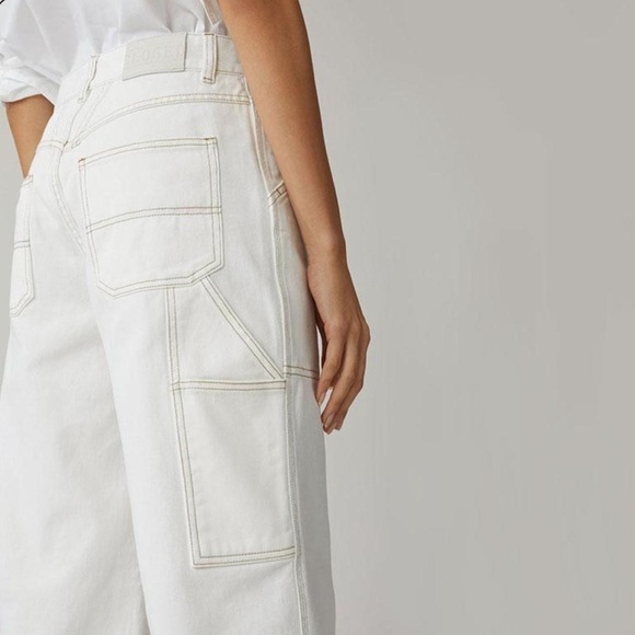 Closed Leyton Ultra High-Rise Cropped Wide-Leg Carpenter Jeans Gray Grey Sz 28 - Picture 11 of 16